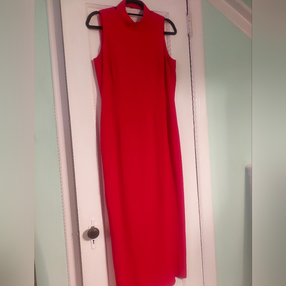 Red maxi vintage 1980s dress